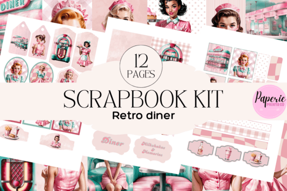 Download Retro Diner Scrapbook Kit Printable - Book Collection