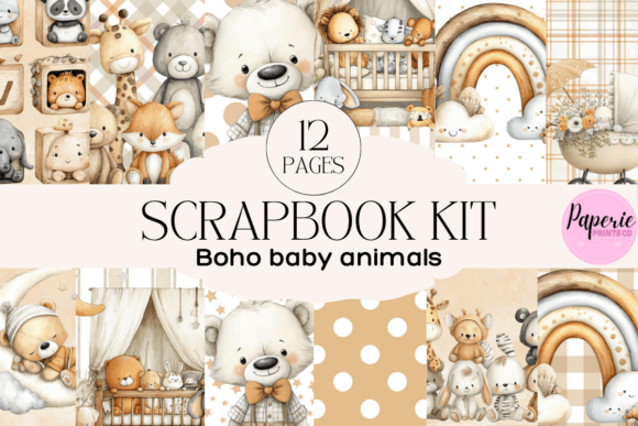 Download Boho Baby Animal Scrapbook Kit - Book Collection