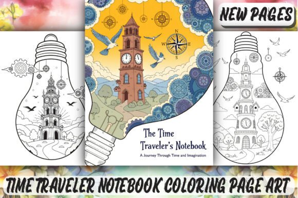 Download Time Traveler Notebook Coloring Page Art - Page Collection