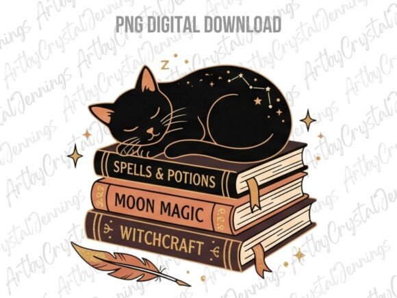 Download Celestial Black Cat Book PNG - Book Collection