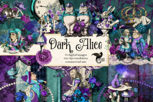 Download Dark Alice Digital Scrapbook Kit - Book Collection