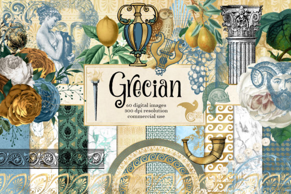Download Grecian Digital Scrapbook Kit - Book Collection