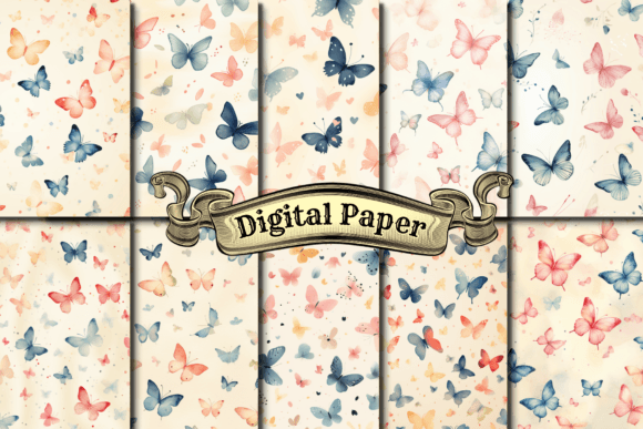 Download Butterflie Scrapbook Paper Digital Paper - Book Collection