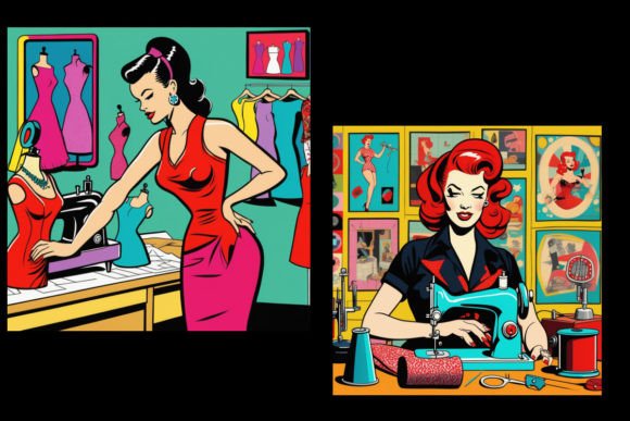 Download Pop Art Sewing Graphics Set 5 - Sewing Collection
