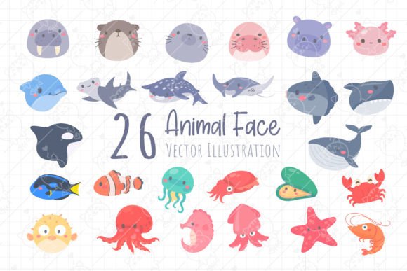 Download Ocean Animal Face  | Baby Animals Png - Ocean animal Collection